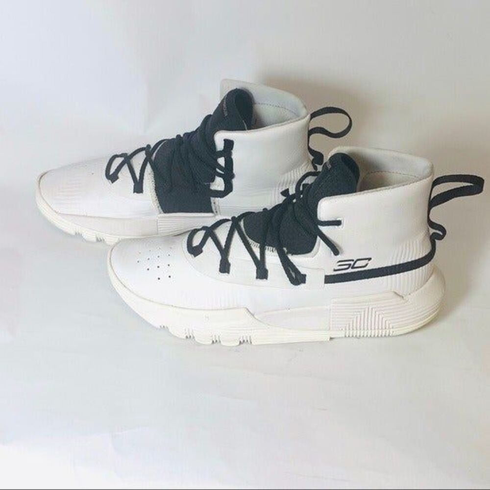 Under Armour Steph Curry SC 3Zero II White Black Basketball Shoes 7.5Y Women 9